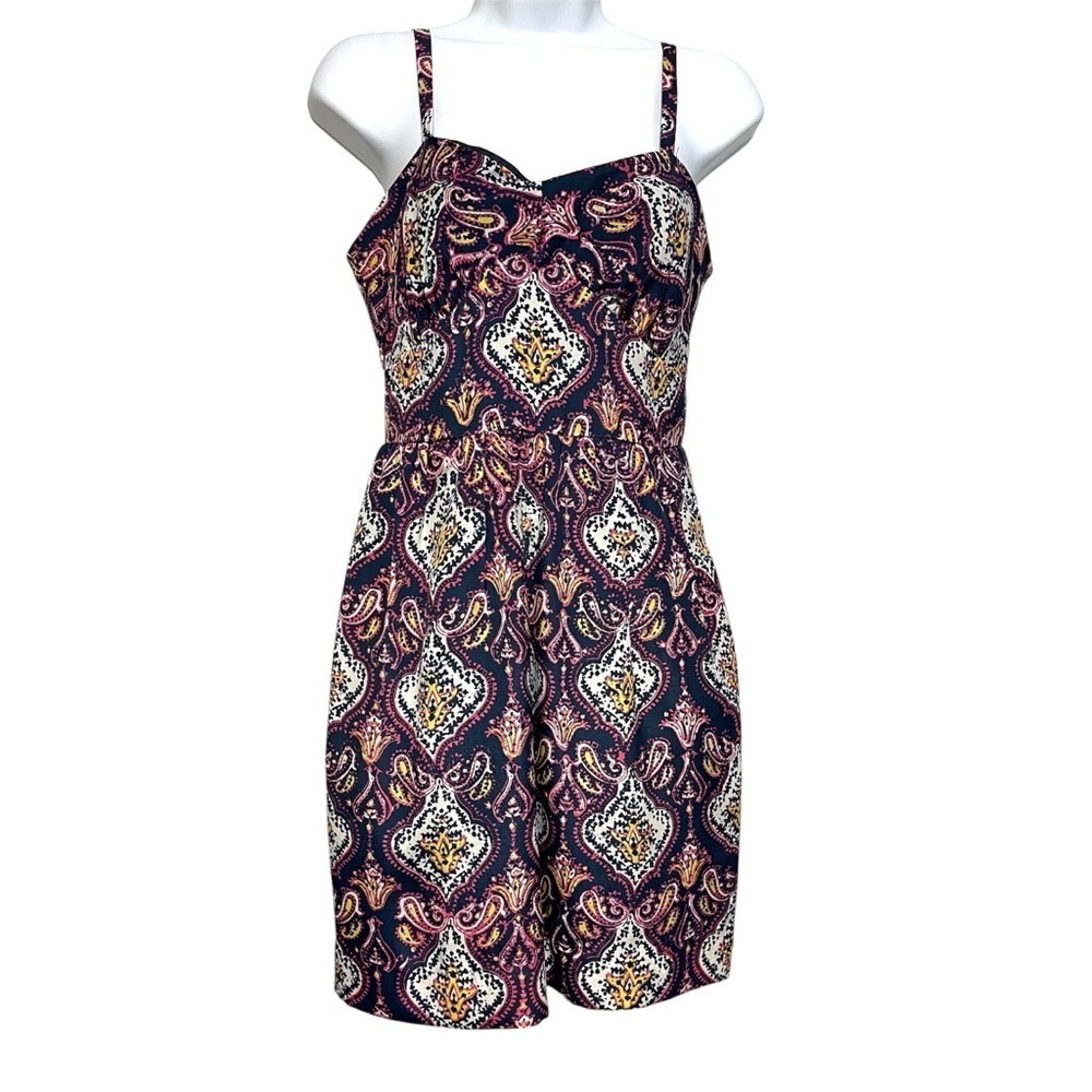 J. Crew Multicolor Paisley Mini Dress Size 0 Adjustable Pockets Spring Summer